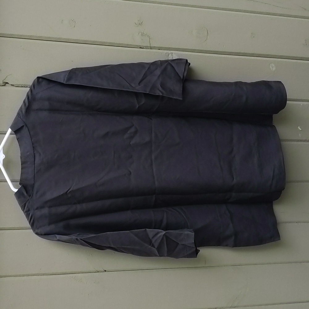 NEW Garnet Hill Women Washable Silk Popover Black size L